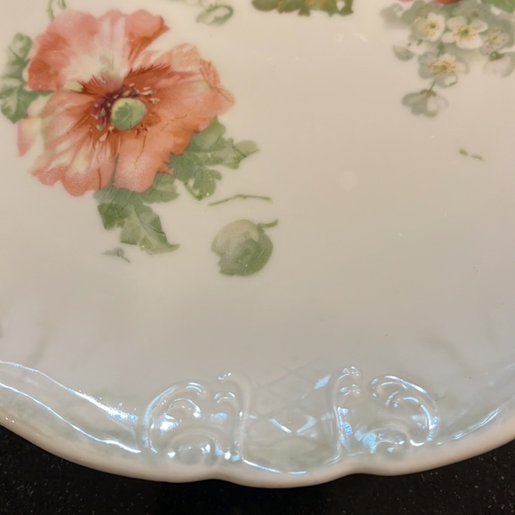 Vintage Shabby Chic Hand Painted Flowers on Handled Plate - Picture 6 of 9
